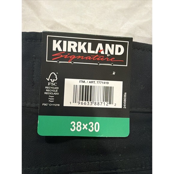 Kirkland Signature Men's 5pocket Tech Pants Black. 38x30. New With Tag - Picture 2 of 8